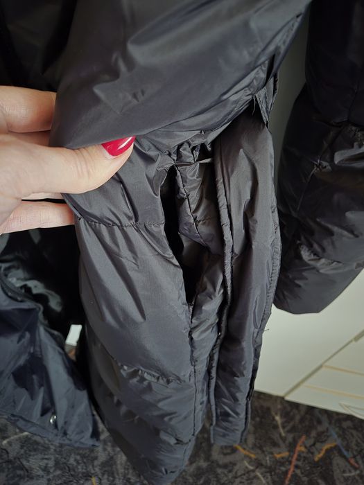 Pikowany płaszcz z kapturem roz L