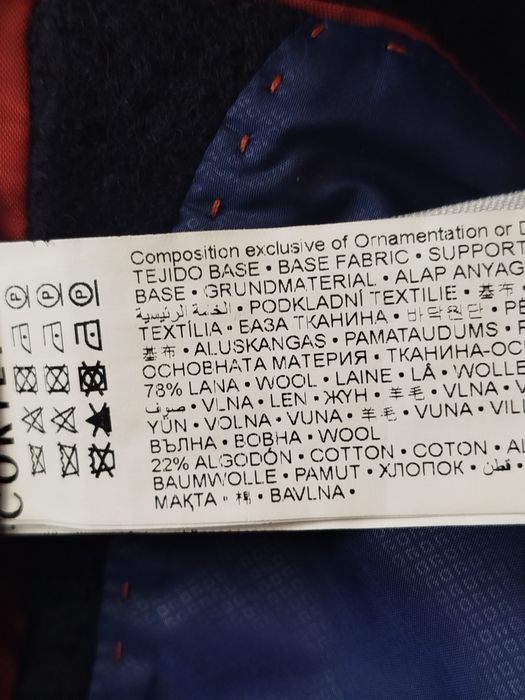 Nowy granatowy płaszcz z wełną Cortefiel S 36