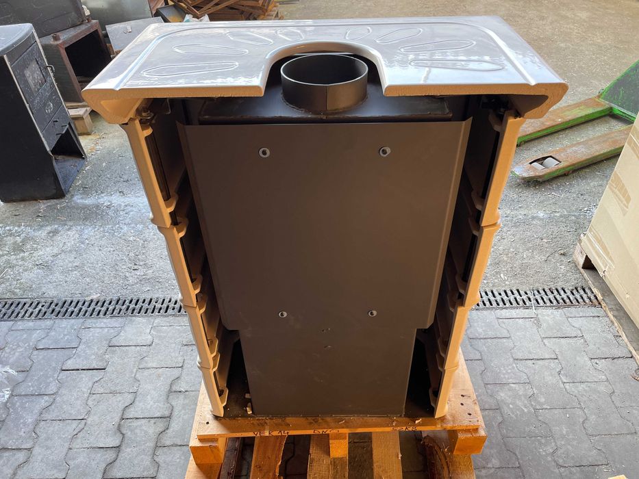 Piec kominek kaflowy koza ELDUR wkład kominkowy cappuccino/Ivory 10kw