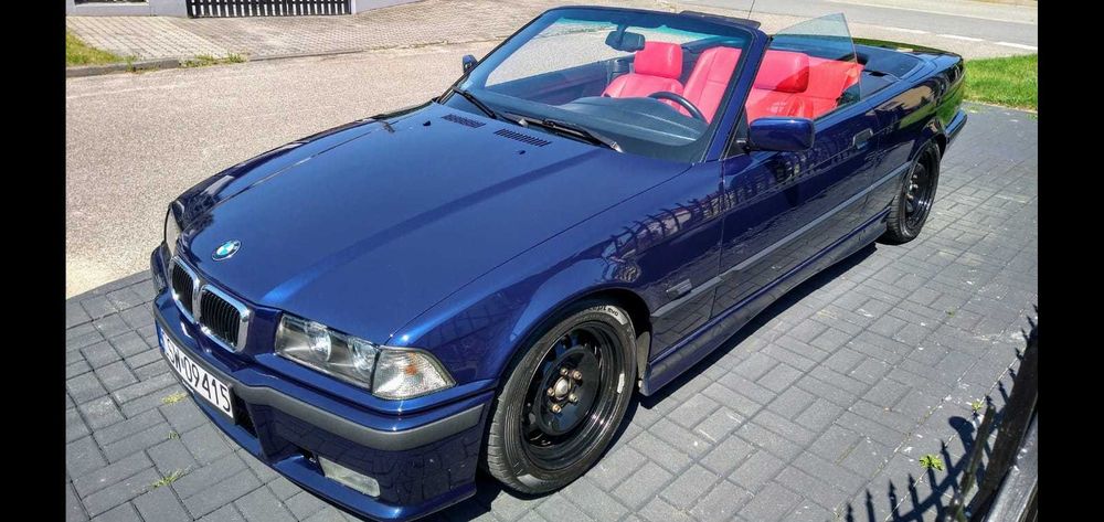 BMW e36 cabrio czerwona skóra