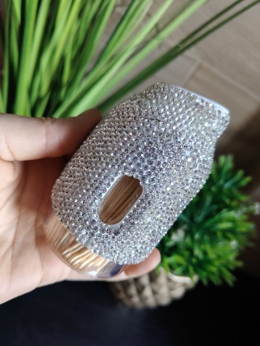 Pojemnik szklany na wykałaczki z cyrkoniami glamour