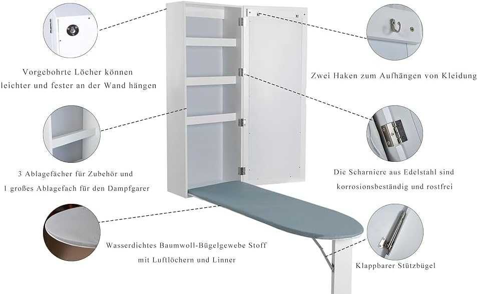 Nowa deska do prasowania/ wbudowana / szafka / organizer/schowek!N254!