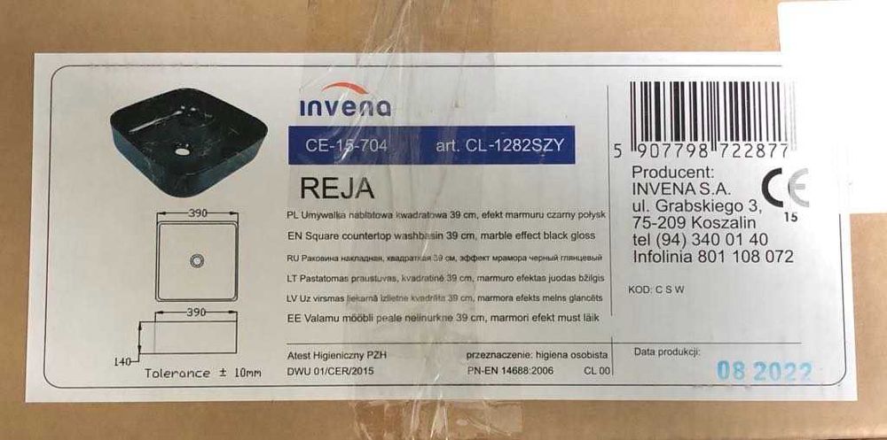 Nowa  Umywalka  ceramiczna  Reja 39 Invena