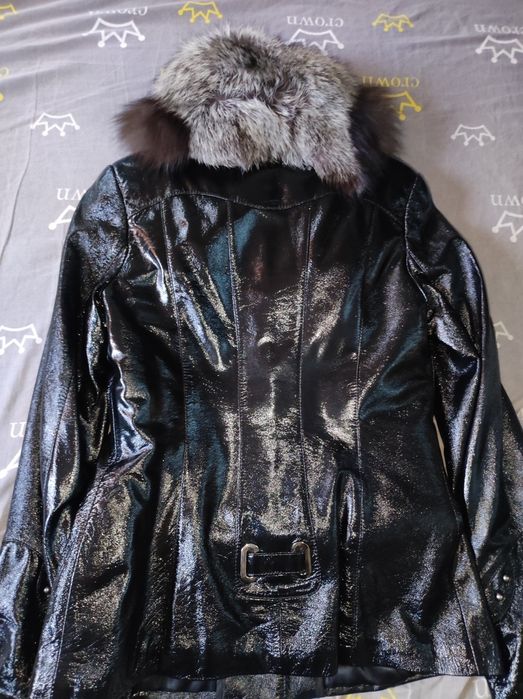 Кожанка с натуральным мехом