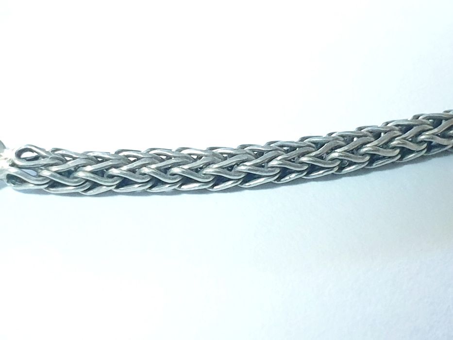 Antigo corrente de relógio de bolso em prata contrastada