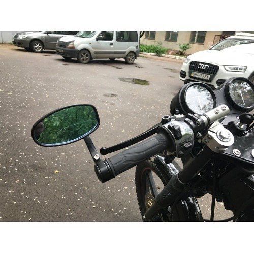 Мотозеркала, зеркала на мотоцикл, зеркала в торец руля, зеркала кастом