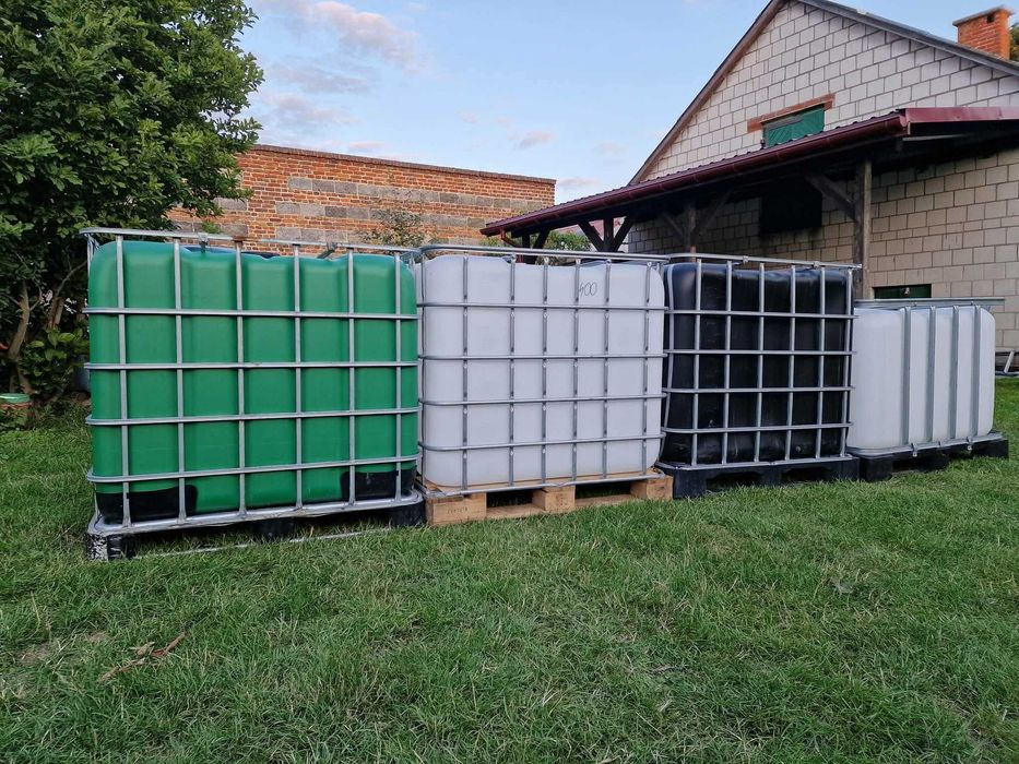 Mauzer zielony DPPL GREEN nie transparentne mauzery schutz IBC 1000L Paletopojemnik Deszczówka Dystrybutor Paliwo Nawóz RSM Szambo Budowa Woda Ścieki