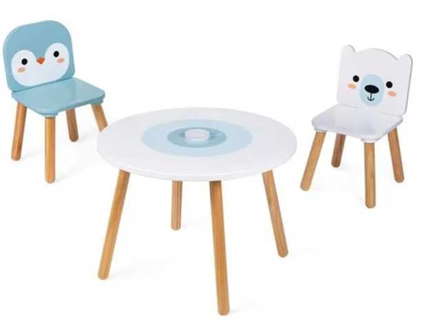 Conjunto de mesa + 2 cadeiras infantis da JANOD