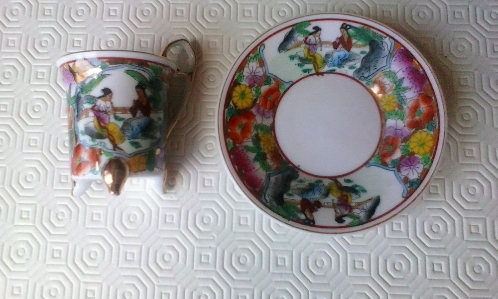 Conjunto de 6x chávenas japonesas com motivo asiático - Impecável