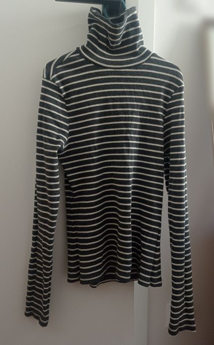 Szary golf w paski XS