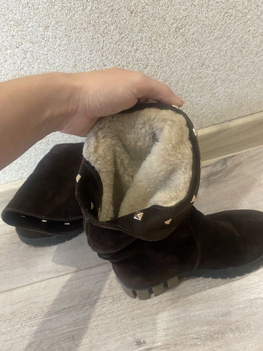 Чоботи сапоги замша шкіра