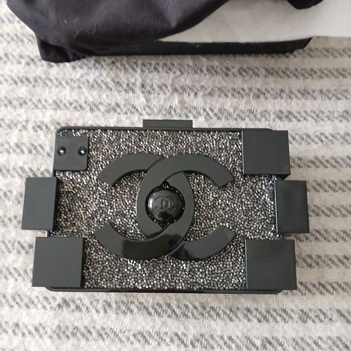 Клатч Chanel Box чорний з сертифікатом