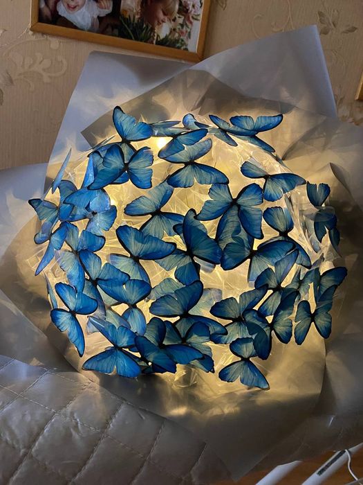 Букет з метеликами, сердечками, мішками, рафаелло 35 видів метеликів