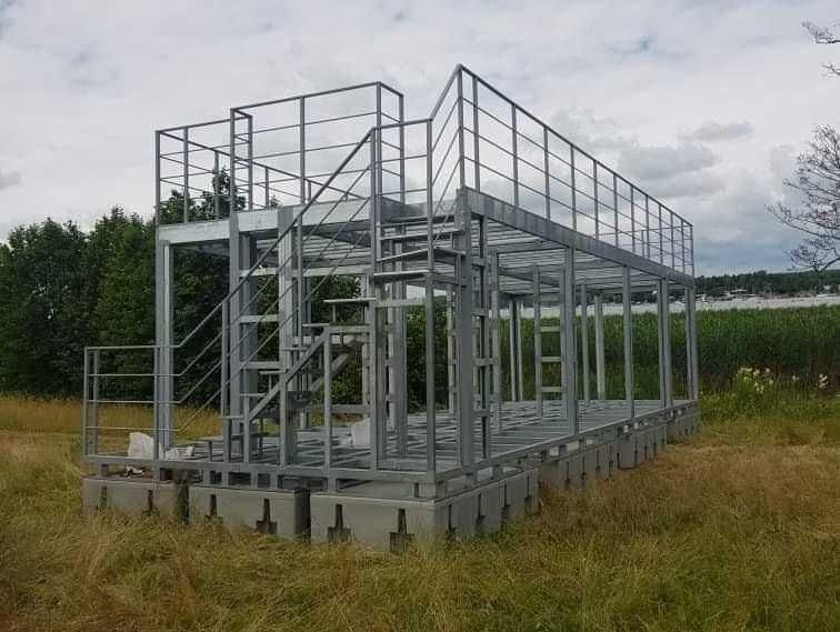 Houseboat Pomost Platforma Pływający Konstrukcja Pływająca Camping dom