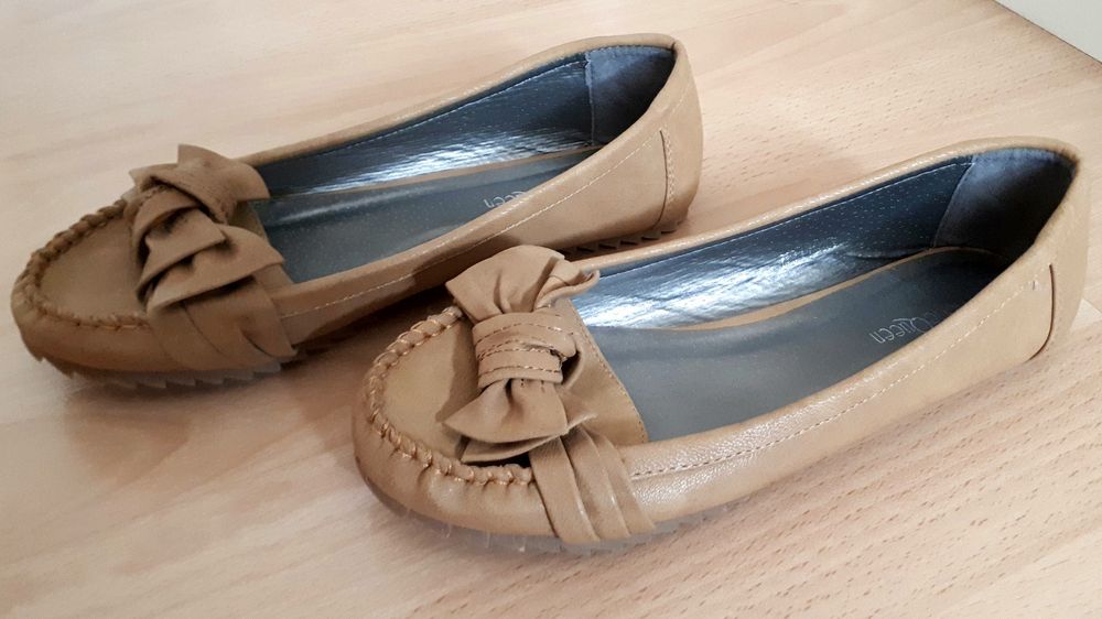 Mokasyny, baleriny beżowe/kamelowe r. 38 ccc NOWE tanio