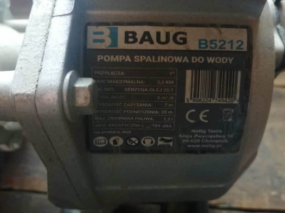 Pompa spalinowa do wody