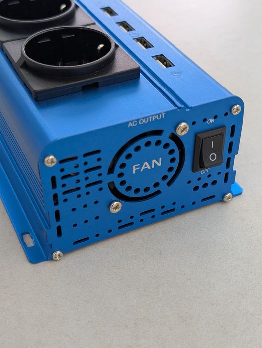 Інвертор Foval 3000W 12V чистий синус (чиста синусоїда) 2 розетки