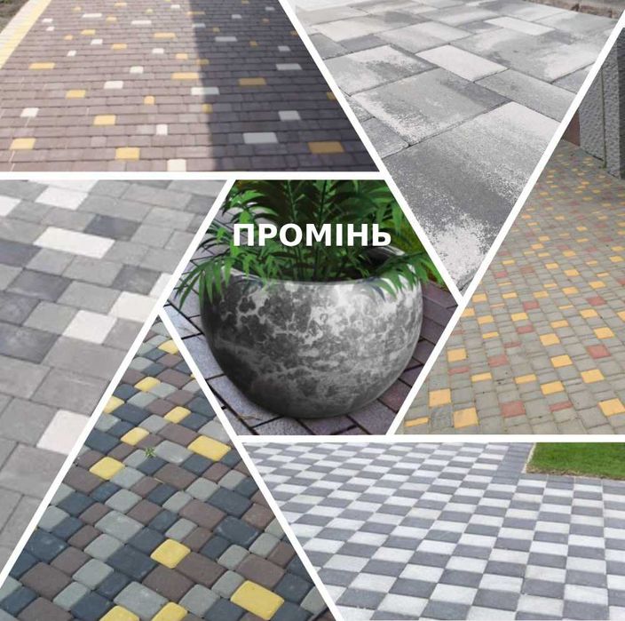 Плитка тротуарная и фасадно-облицовочная, вазы, цветники и урны