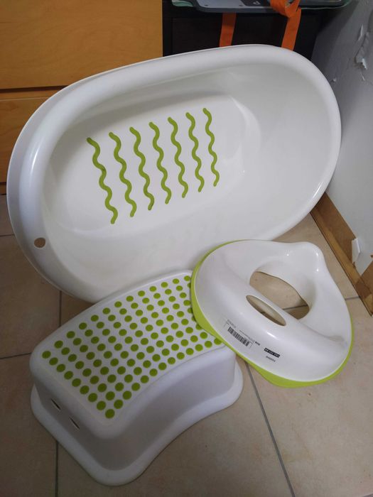 Conjunto banheira, banco, redutor e bacio