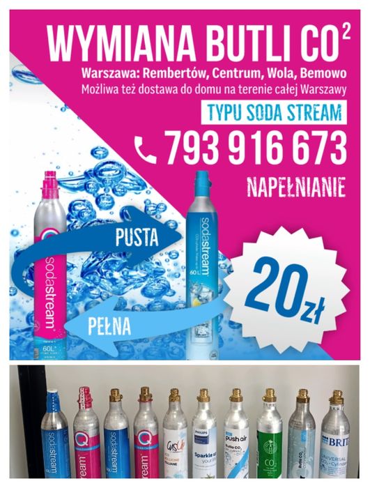 Wymiana Cylindrów CO2 Sodastream i nnych marek
