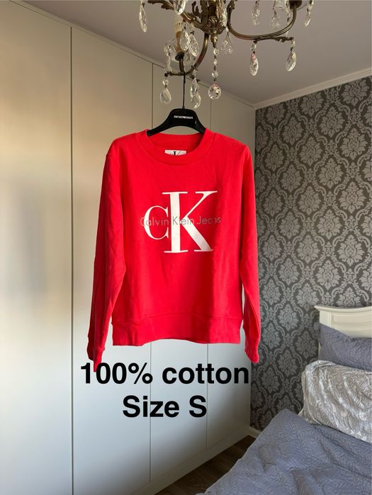 Bluza CK Calvin Klein bluza sportowa malinowa CK S M