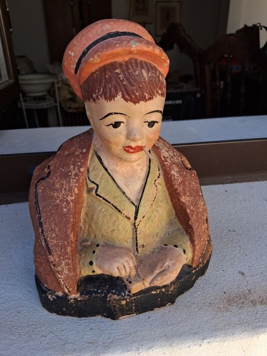 Busto Jogador de Cartas em terracota. Coimbra