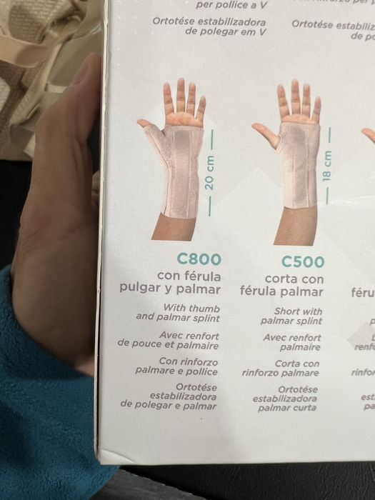 Tala imobilizadora punho e polegar Esquerdo