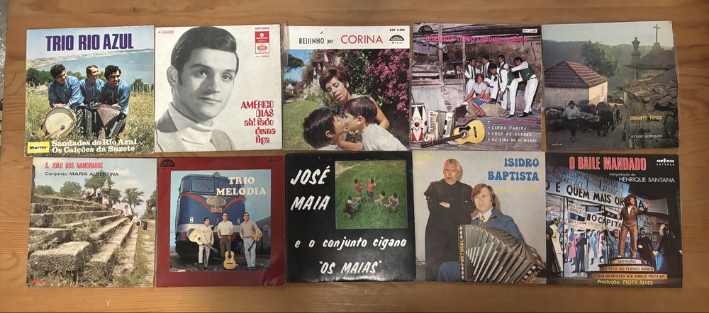 Lote 10 Vinis Singles (7'') - Folclore, Fado e Música Regional | Trio Rio Azul, Américo Dias