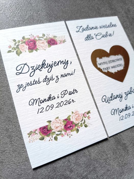 Zdrapki weselne kwiatowe wzory