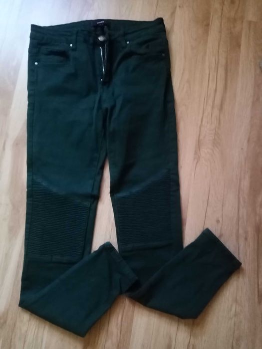 Nowe jeansy damskie butelkowa zieleń, rozmiar 40, L