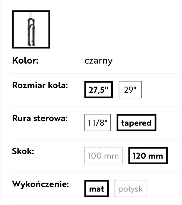 Amortyzator rowerowy SR SUNTOUR X1 RLR (XCR), blokada w manetce