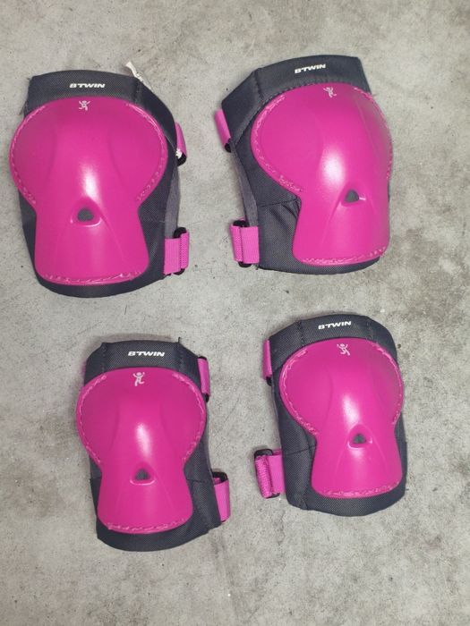Trotinete criança com luzes e proteções joelho + cotovelo