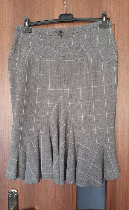 Spódnica kratka szara falbana Look 38 M elegancka oryginalna