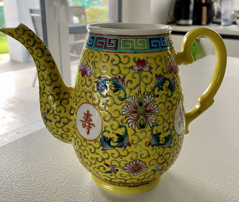 Chińska porcelana Mun Shou zestaw dla 4 osób