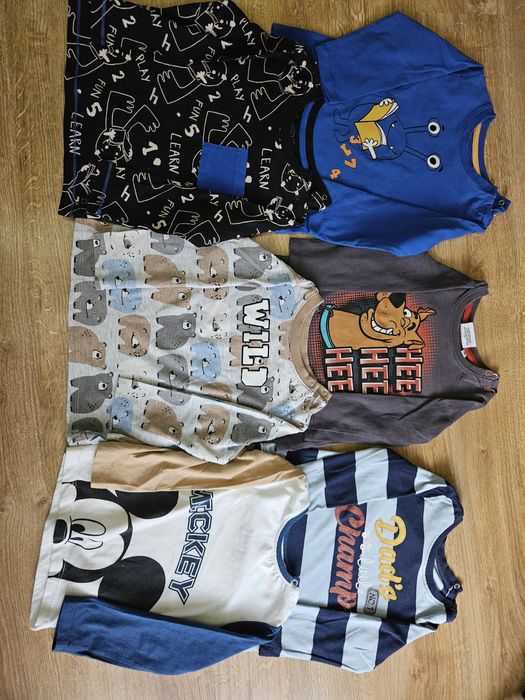 Koszulki długi rękaw, 2x Pizamka rozm. 86