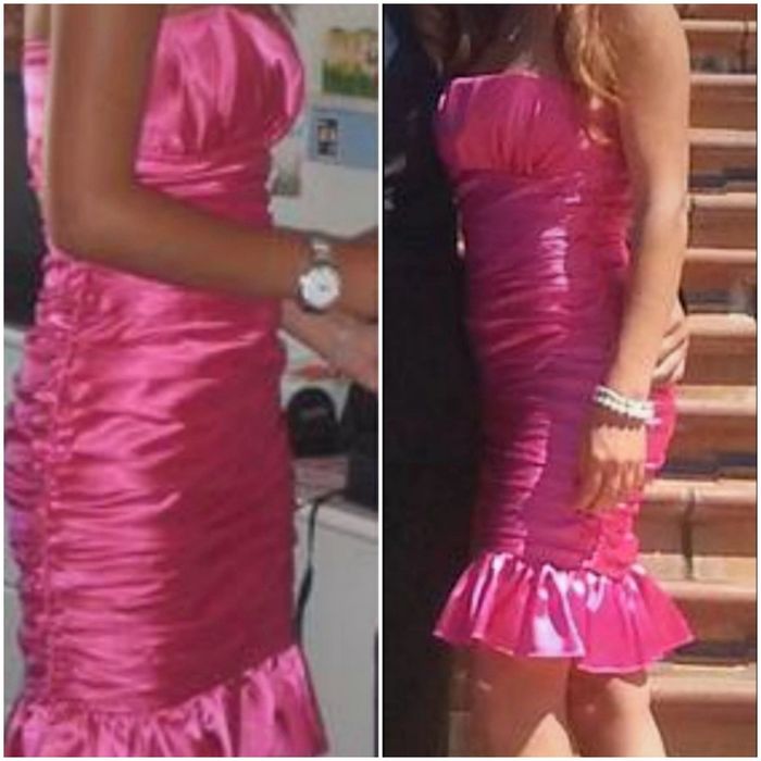 Vestido cerimónia fúscia jovem e elegante S/M