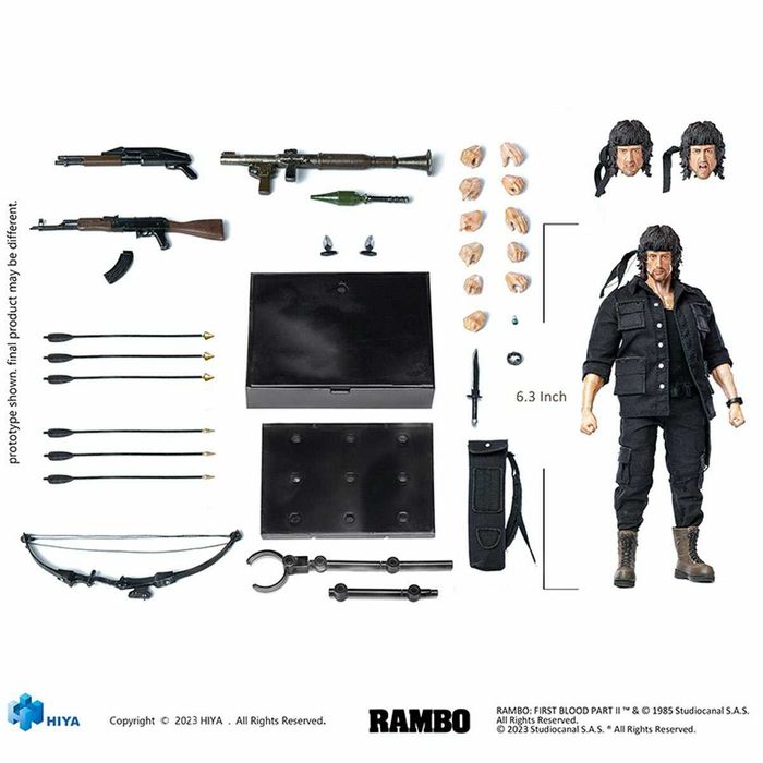Figura hiya toys 1/12 rambo II first blood part II