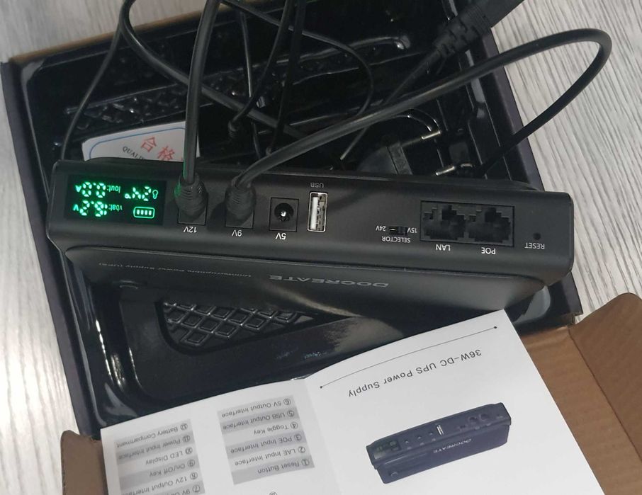 Безперебійник UPS для WiFi DC1036L 36W + АКБ 11400mAh 5/9/12 В