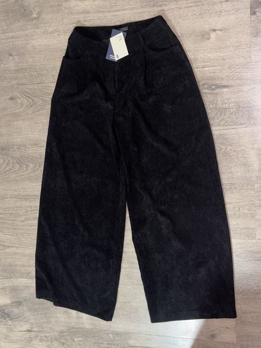 Вельветові штани базові чорні, вільного крою rikky hype