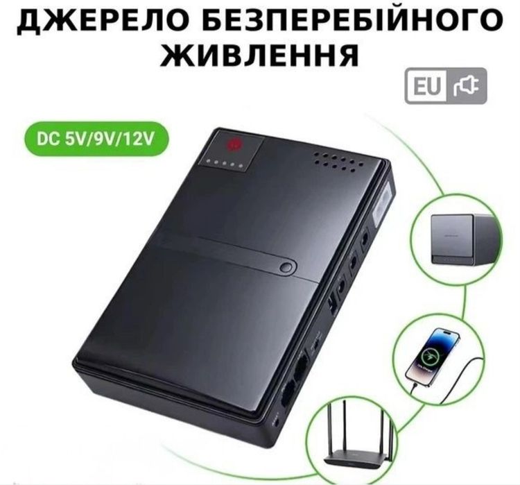Безперебійник для роутера UPS DC1018L, ДБЖ 18650 павербанк для Wi-Fi