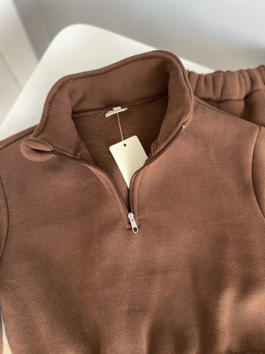 Якісний теплий костюм на флісі шоколадний, 98, 104, 110