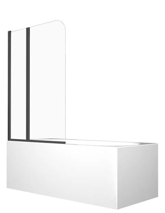 Parawany nawannowe Besco Prime Black 90Cm Czarny Mat 2 skrzydłowy