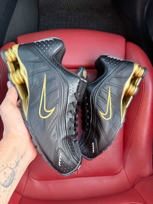 (ОПЛАТА ПІСЛЯ ОГЛЯДУ)Nike Shox R4 Black Gold Найк Шокс Р4 Чорно-золоті