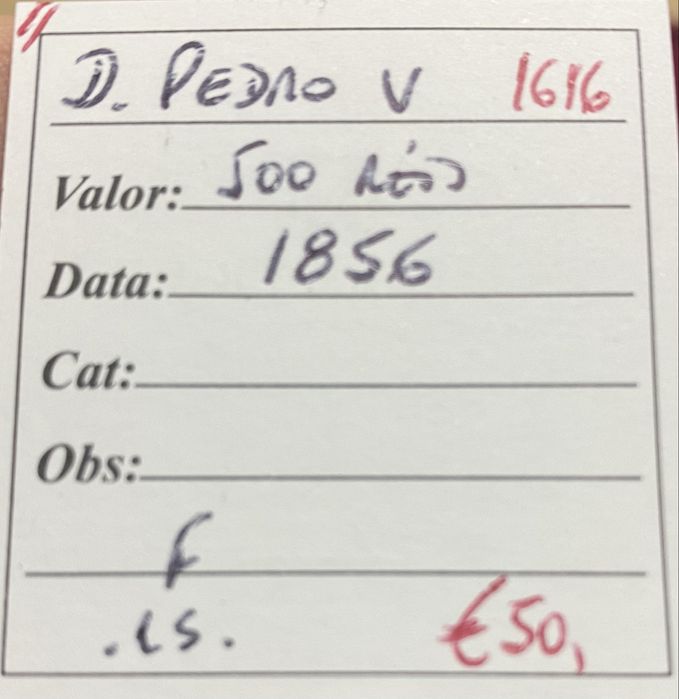 Moeda 1616 - D. PEDRO V - 500 Reis 1856 Prata