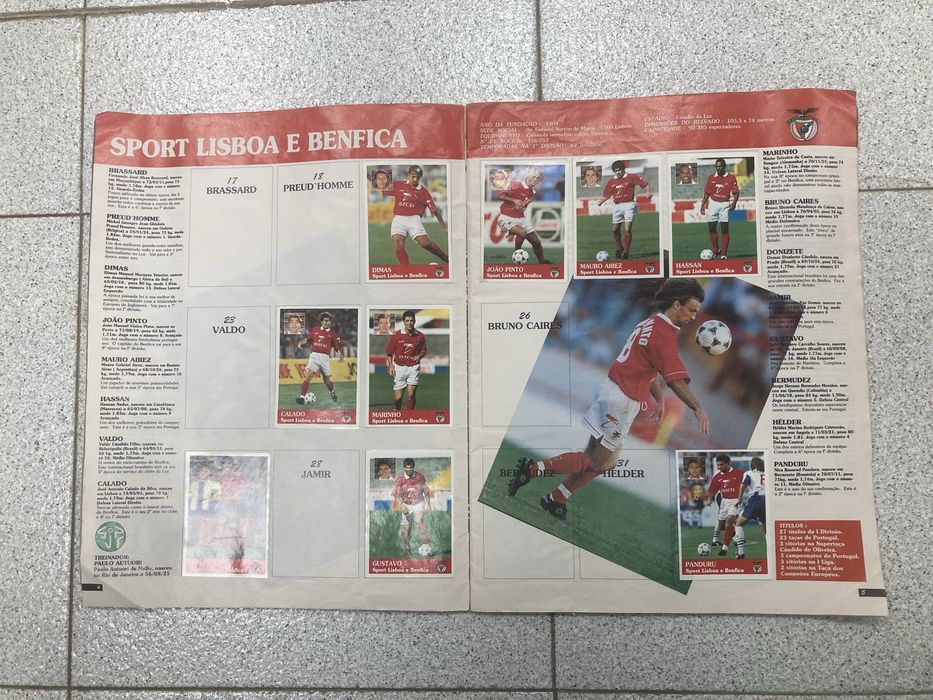 Caderneta Futebol 96/97, Incompleta