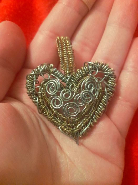 Pendente coração Steampunk em aço