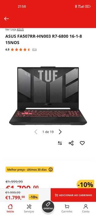 Asus TuF  Gaming  A15 ( FA507RR ) ryzen 7 , RTX3070