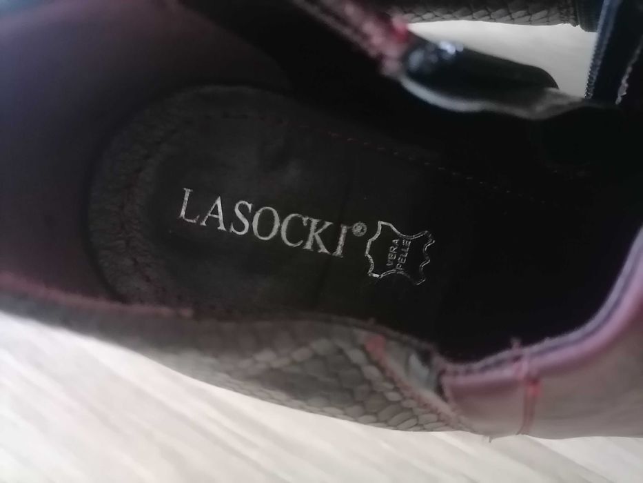 Skórzane botki Lasocki