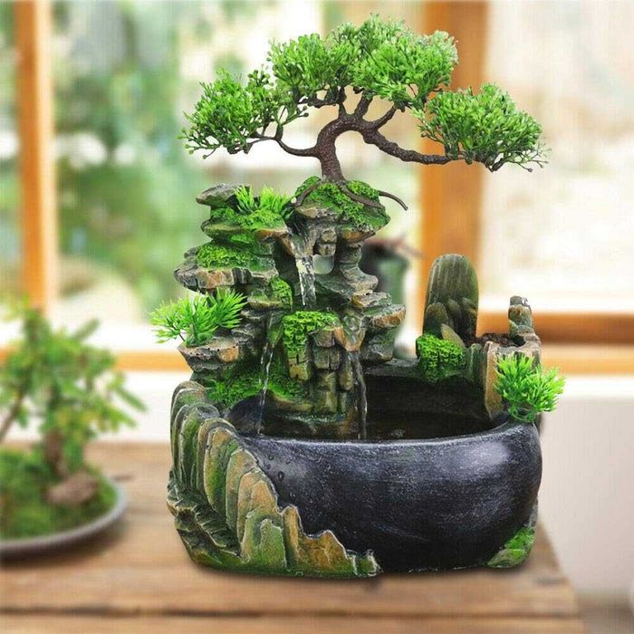 Fontanna pokojowa, naturalna dekoracja, płynące wodospady Feng Shui