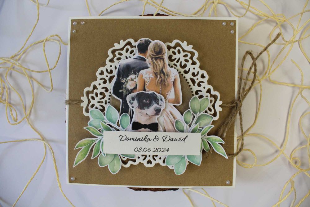 Kartka ślubna - ręcznie robiona